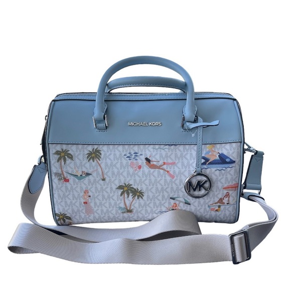 Michael Kors Jet Set Girls Light Blue & white print logo - Picture 10 of 11